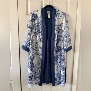 Chico’s Reversible Kimono Mid Length Jacket Paisley Jean Sz 1 US 8/10
